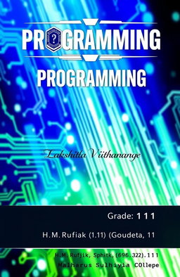 A visually striking cover photo for an A4 book titled 'PROGRAMMING'