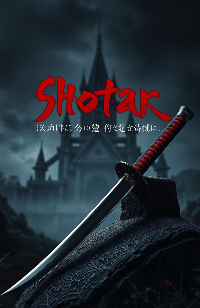A dark fantasy isekai titled "Shotaro" in crimson bold letters, followed by the phrase "Journey of a hero that kept moving forward" in silver