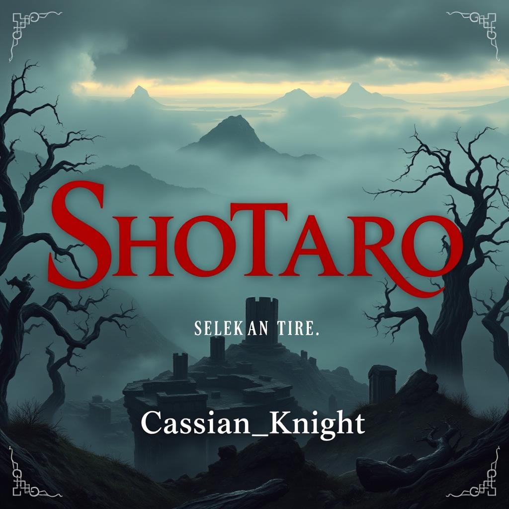An isekai title design featuring the bold text "Shotaro" in striking crimson letters at the top