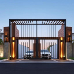 An elegant main entry gate measuring 4