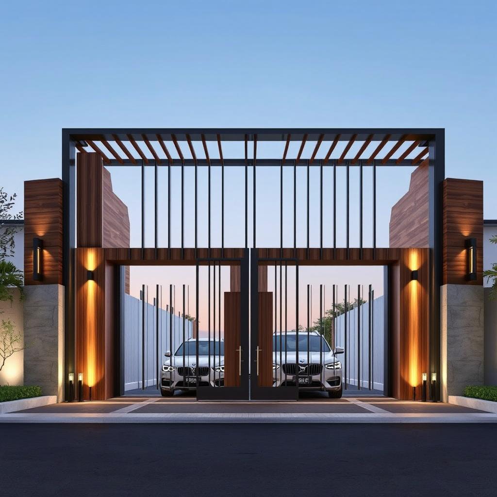 An elegant main entry gate measuring 4