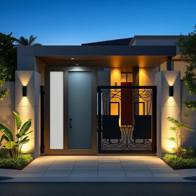 Sleek & Artistic Modern Entry Gate