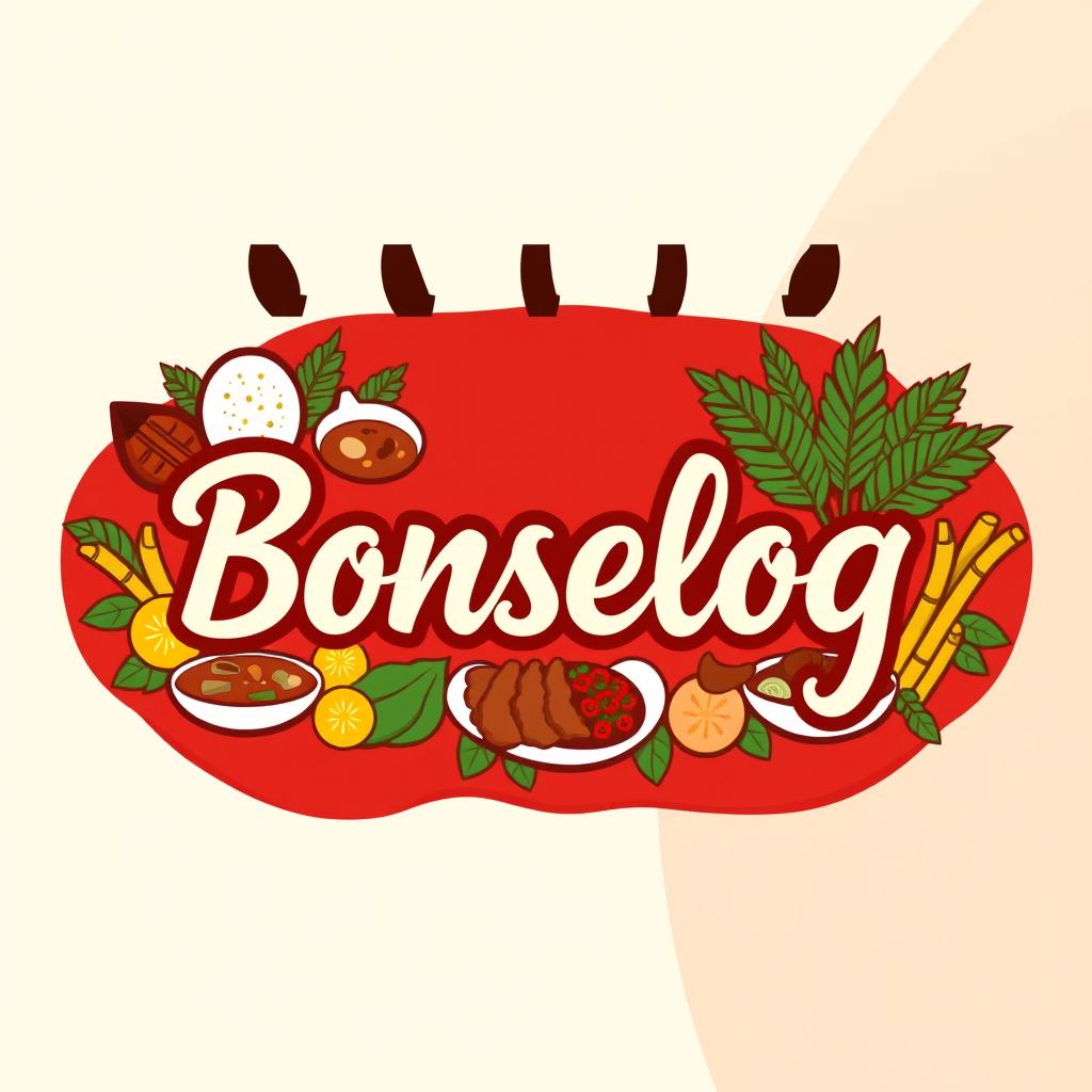 Design a restaurant signage for 'Bonselog' that showcases a theme centered on traditional Filipino dishes