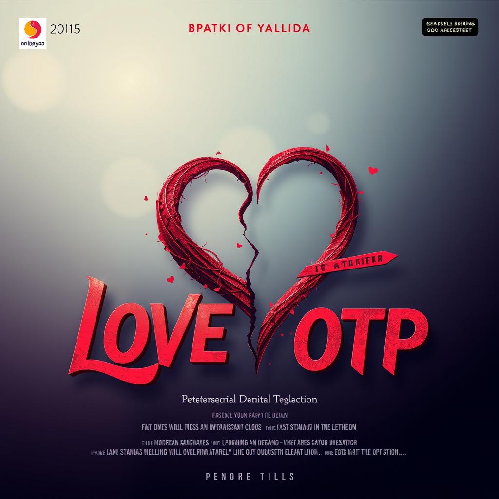 Create a visually striking movie title design for 'LOVE OTP' in Kannada, using modern calligraphy that seamlessly combines elegance with a contemporary edge