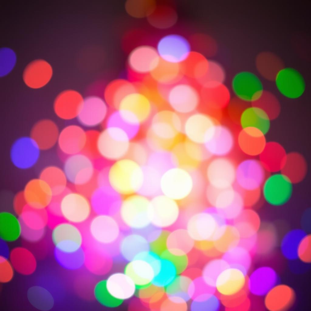A vibrant and colorful background featuring small bokeh lights radiating from the center of the image