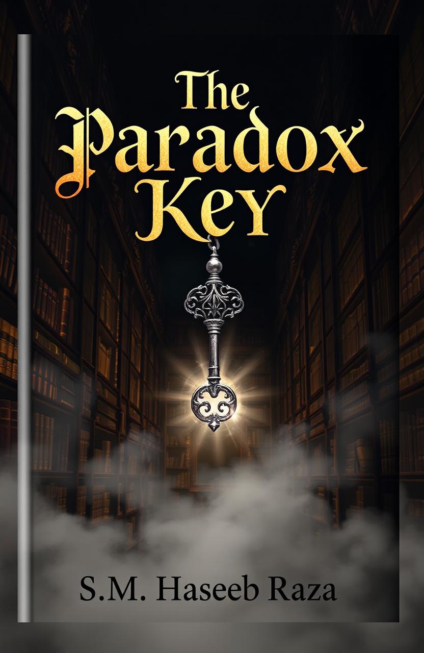 A mysterious book cover featuring the title 'The Paradox Key' prominently displayed in an elaborate, mystical font