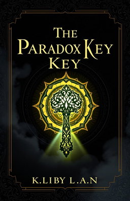 A captivating book cover design for 'The Paradox Key', showcasing an ancient, glowing key at the center