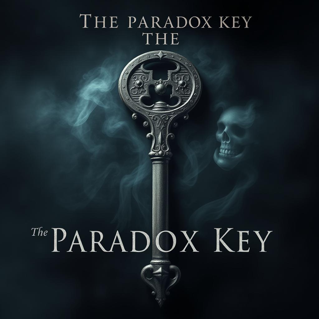 A chilling book cover design for 'The Paradox Key'