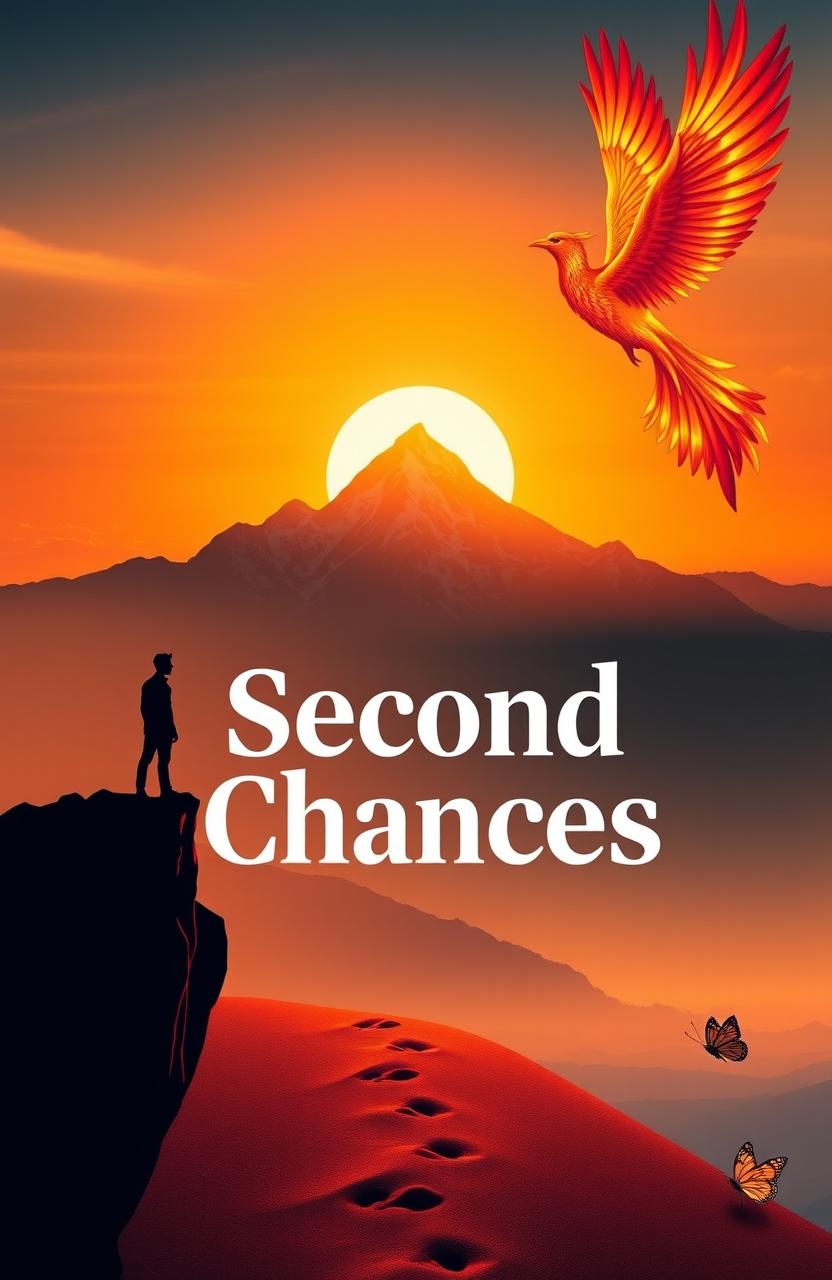 A breathtaking sunrise over a majestic mountain peak, symbolizing new beginnings and resilience