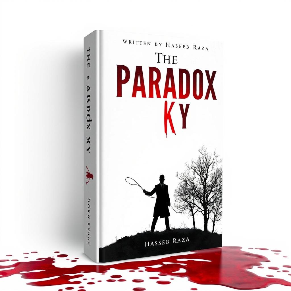 A striking book cover design featuring a stark white background