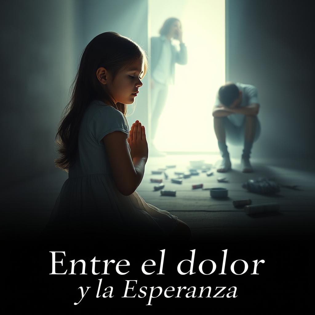A cinematic poster for a short film titled "Entre el dolor y la Esperanza"