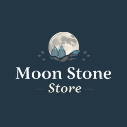 A visually appealing logo design for a handmade shop named 'Moon Stone Store'