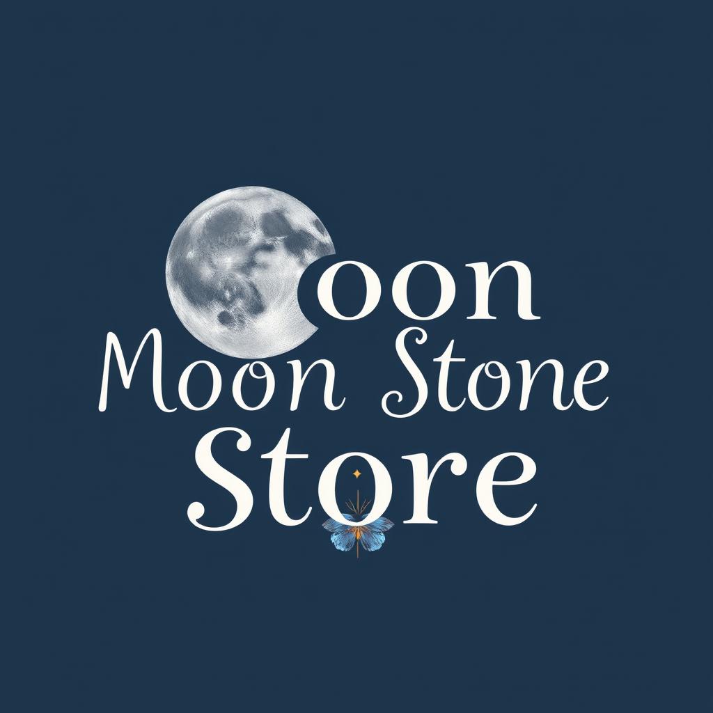 A visually appealing logo design for a handmade shop named 'Moon Stone Store'