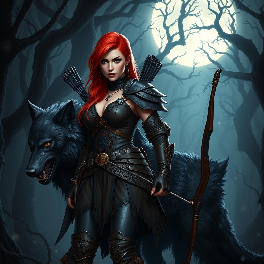 Fearless Female Ranger & Her Wolf Companion