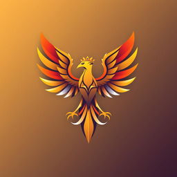 A logo designed for a future world government, featuring a majestic phoenix rising with elegant wings spread wide