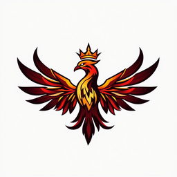 A logo designed specifically for a future world government, featuring a striking phoenix with its wings gracefully spread