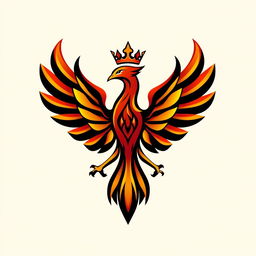 A logo designed specifically for a future world government, featuring a striking phoenix with its wings gracefully spread