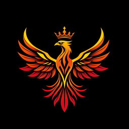 A logo designed specifically for a future world government, featuring a striking phoenix with its wings gracefully spread