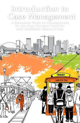 A vibrant cover design for a resource guide titled 'Introduction to Case Management' with the subtitle 'A Resource Guide for Case Management, the San Diego Homeless Population, and Available Resources'
