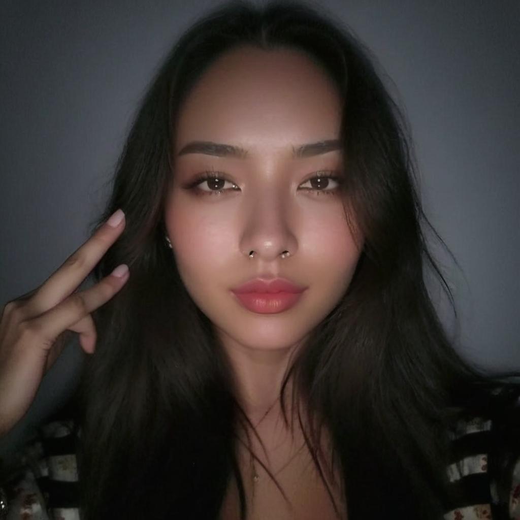 Make the picture brighter and make me show my middle finger to the camera
