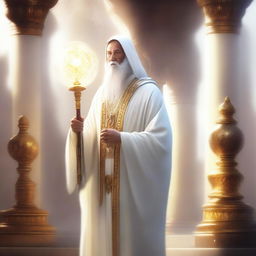 A high-quality digital art image depicting a cleric