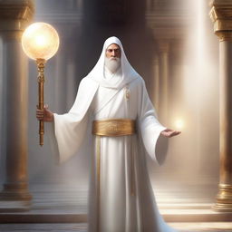 A high-quality digital art image depicting a cleric