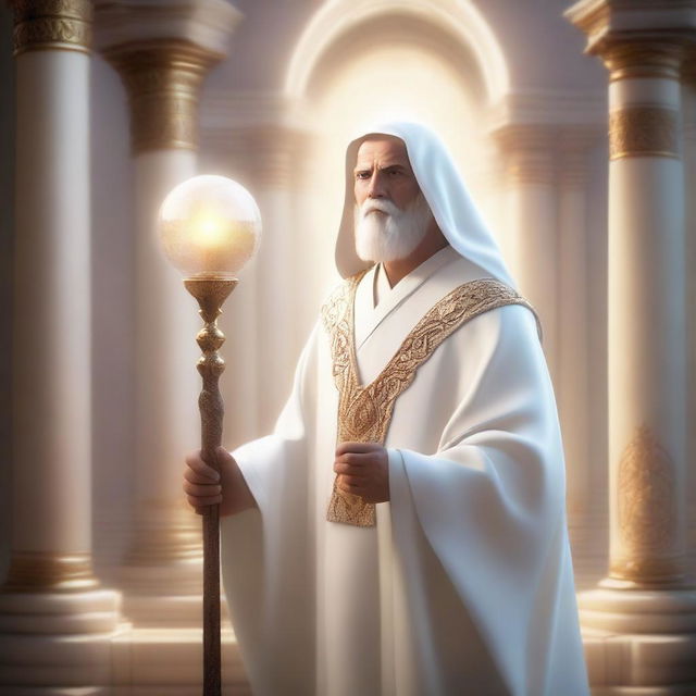 A high-quality digital art image depicting a cleric