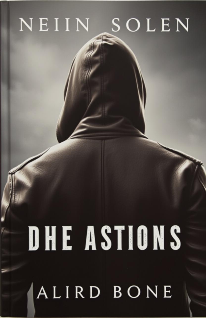 A book cover featuring a man wearing a leather jacket and a hood, facing away from the viewer