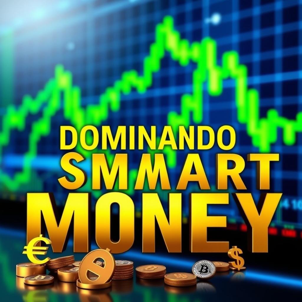 A visually striking ebook cover titled 'DOMINANDO O SMART MONEY' with a sleek, modern design