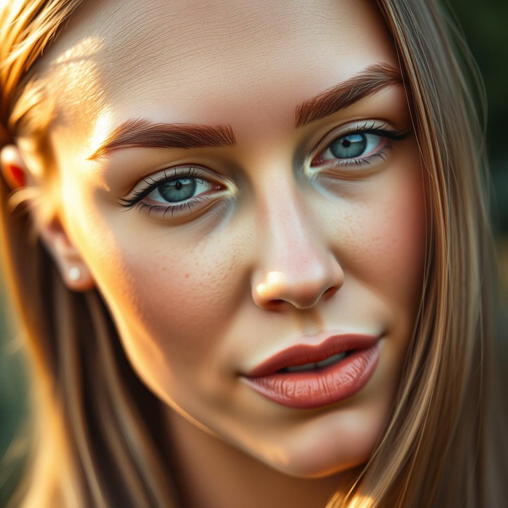 A close-up portrait of a woman with naturally shaped eyebrows, showcasing a soft and realistic appearance