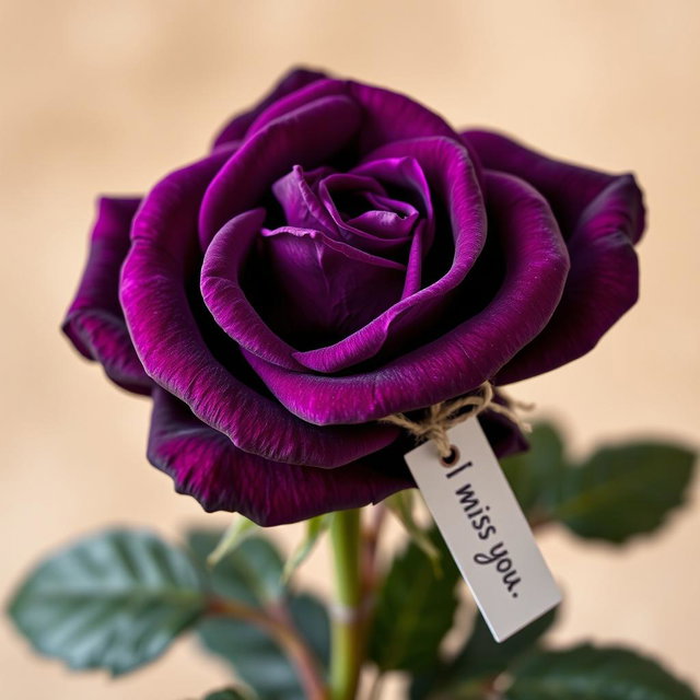 Stunning Hyperrealistic Deep Purple Rose