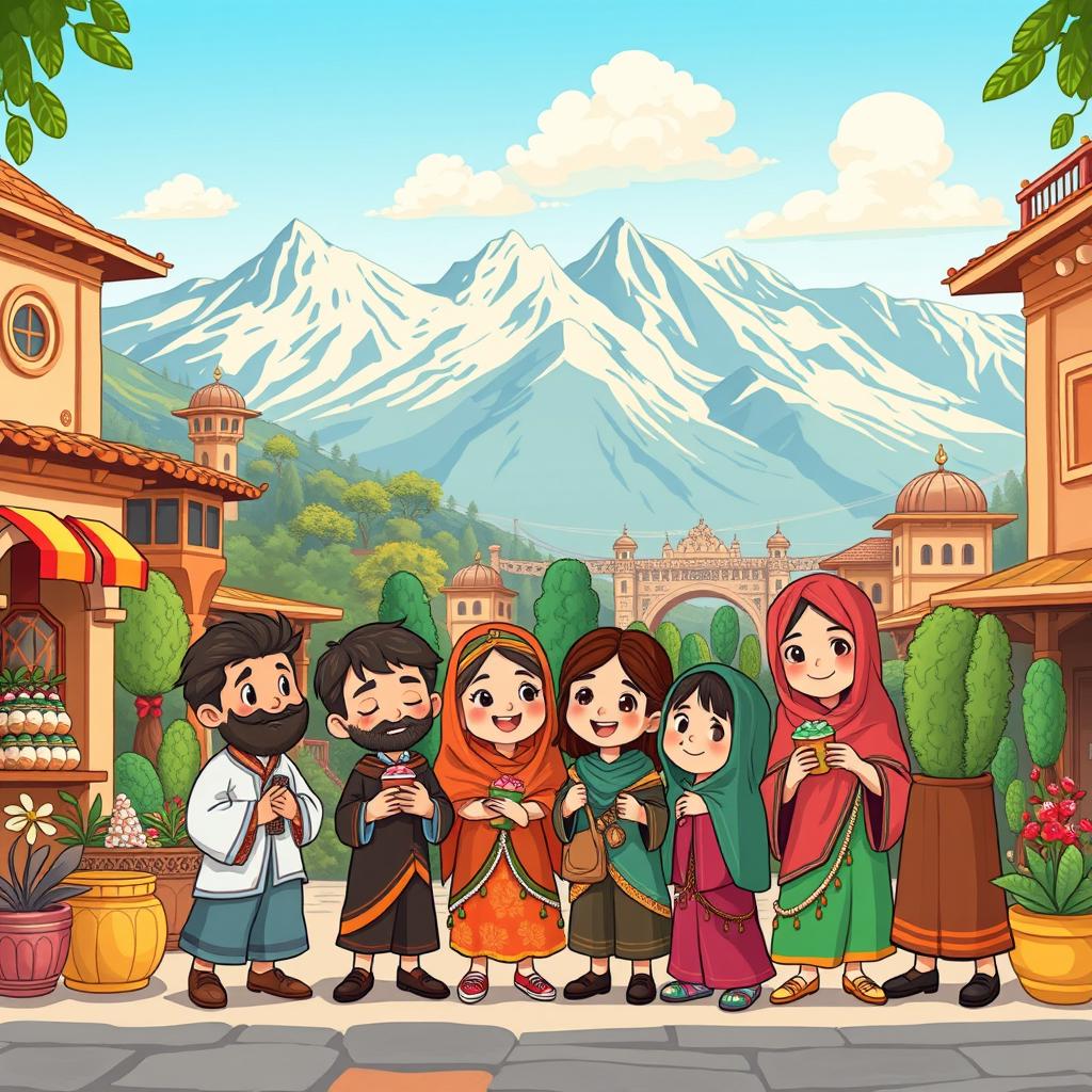Vibrant Animated Characters in a Stunning Iranian Landscape