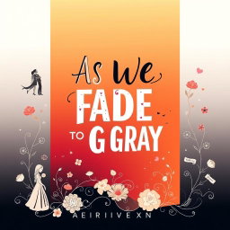 A stunning contemporary romance illustrated graphic art typography book cover for 'As We Fade To Gray' by AERIWAVENXN