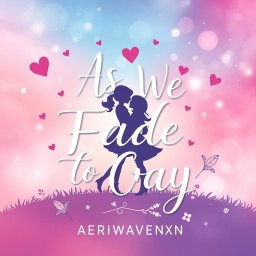 A stunning creative contemporary YA romance graphic art typography book cover for 'As We Fade To Gray' by AERIWAVENXN