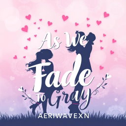 A stunning creative contemporary YA romance graphic art typography book cover for 'As We Fade To Gray' by AERIWAVENXN