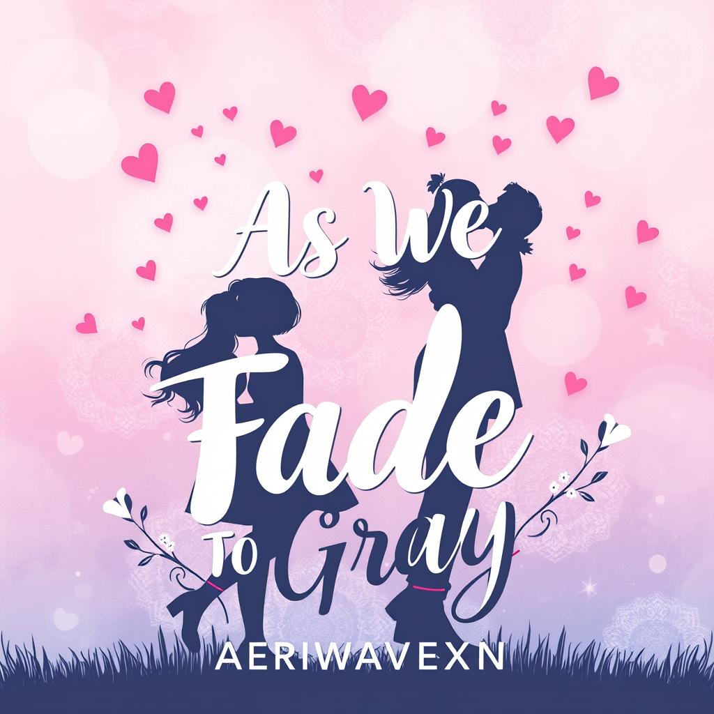 A stunning creative contemporary YA romance graphic art typography book cover for 'As We Fade To Gray' by AERIWAVENXN