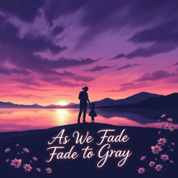 A stunning contemporary illustrated book cover for 'As We Fade To Gray'