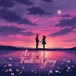 A stunning contemporary illustrated book cover for 'As We Fade To Gray'