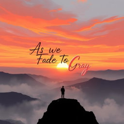 A stunning contemporary illustrated book cover for 'As We Fade To Gray'