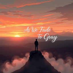 A stunning contemporary illustrated book cover for 'As We Fade To Gray'