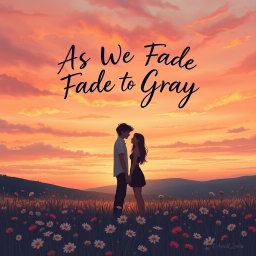 A stunning contemporary YA romance illustrated book cover for 'As We Fade To Gray'