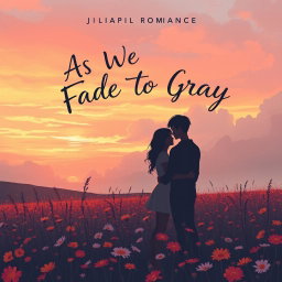 A stunning contemporary YA romance illustrated book cover for 'As We Fade To Gray'