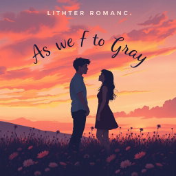 A stunning contemporary YA romance illustrated book cover for 'As We Fade To Gray'