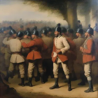 The painting captured the alerting of the soldiers before going into battle.