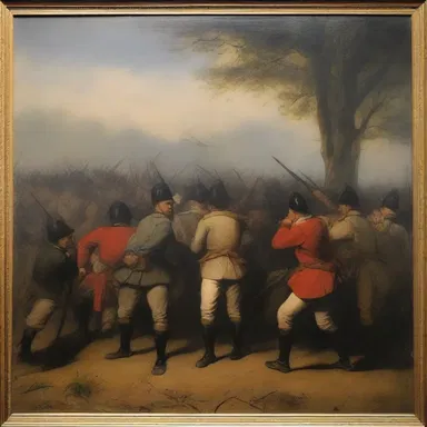 The painting captured the alerting of the soldiers before going into battle.