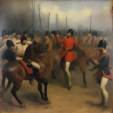 The painting captured the alerting of the soldiers before going into battle.