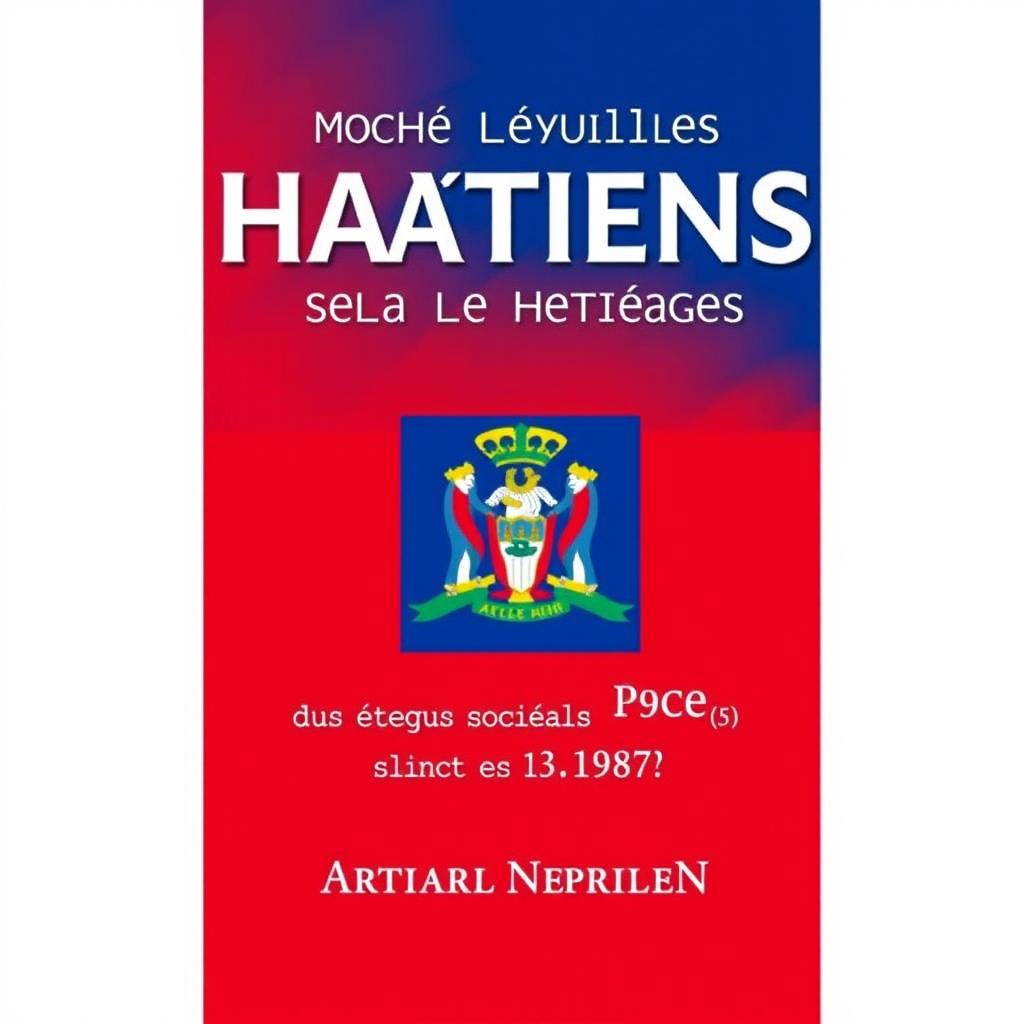 A striking book cover design for the title "Pourquoi les Haïtiens aspirent-ils à la paix tout en négligeant les enjeux sociétaux depuis 1987 ?" prominently displayed in bold, eye-catching typography