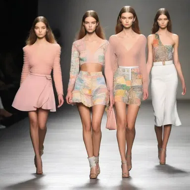 The model walked down the runway with alertness, showcasing each outfit with lively attentiveness.
