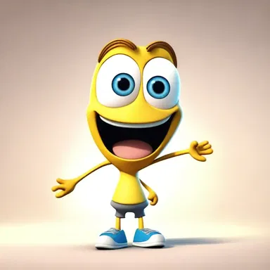 The cartoon character's alertness was portrayed through its wide eyes and quick movements.