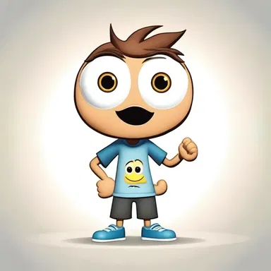 The cartoon character's alertness was portrayed through its wide eyes and quick movements.